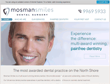Tablet Screenshot of mosmansmiles.com.au